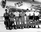 In this undated handout picture from the U.S.Army Air Force, the ground crew of the  Enola Gay B29 bomber which bombed Hiroshima, Japan on Aug. 6, 1945 with the 'Little Boy' atomic bomb, stands with pilot Col. Paul W. Tibbets, center, in the Marianas Islands. Tibbets died Thursday, Nov.1, 2007, at his Columbus, Ohio, home. He was 92. (AP Photo/U.S. Army Air Force)